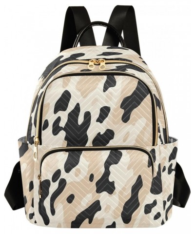 Cream Leopard Print Women Backpack Purse Travel Daypack Shoulder Bag $16.80 Backpacks