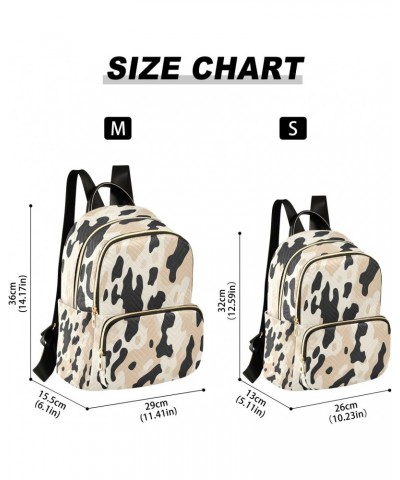 Cream Leopard Print Women Backpack Purse Travel Daypack Shoulder Bag $16.80 Backpacks