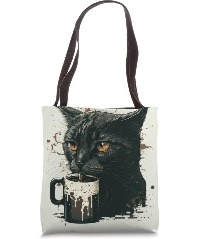 Funny Cat mother coffee lover Design Kitten Humor Cat Lover Tote Bag $11.72 Totes