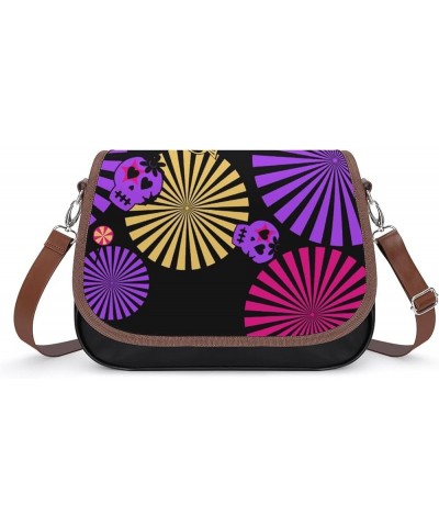 Printed Crossbody Bag Shoulder Bag PU Leather Women's Designer Satchels Disco Night Illustration Color9 $24.95 Satchels