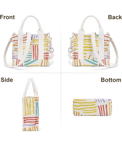 Corduroy Tote Bag Small Satchel Bag for Women Crossbody Bag Purse with Zipper Casual Hobo Handbag A04-striped Graffiti $22.37...