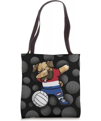 Dabbing Pug Netherlands Volleyball Fans Jersey Dutch Sport Tote Bag $14.67 Totes