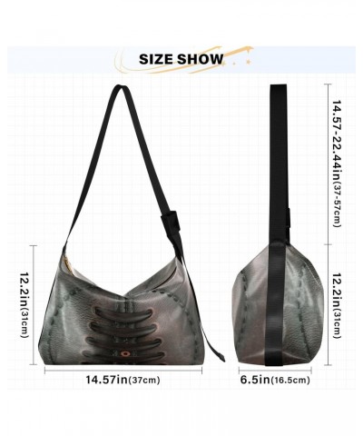 Classic Rugby Ball Lacing Hobo Crossbody Bags for Women Leather Large Shoulder Bag Cross Body Trendy Womens Tote Bags Handbag...