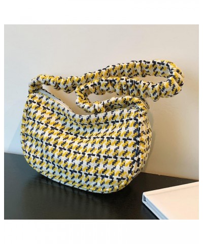 Plaid Ladi Tote Bag f Moon Shaped Commute Bag Simple Casl Portable t Ele Exquisite for Wed Vation $6.72 Totes