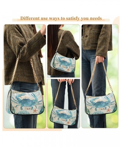 Shoulder Bags for Women Crab Hobo Tote Handbag Small Clutch Purse with Zipper Closure $14.57 Shoulder Bags