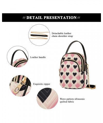 Valentine Buffalo Checkered Hearts Small Crossbody Bags for Women Cell Phone Shoulder Purse Handbags Wallet 21217186 $14.00 C...