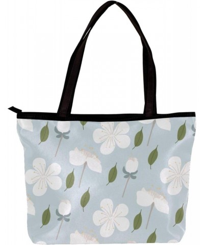 Handbag Light Blue Cherry Blossom Pattern-01 Size: 11.8x4.1x15.4 inches storage bag Handbag $14.81 Handbags