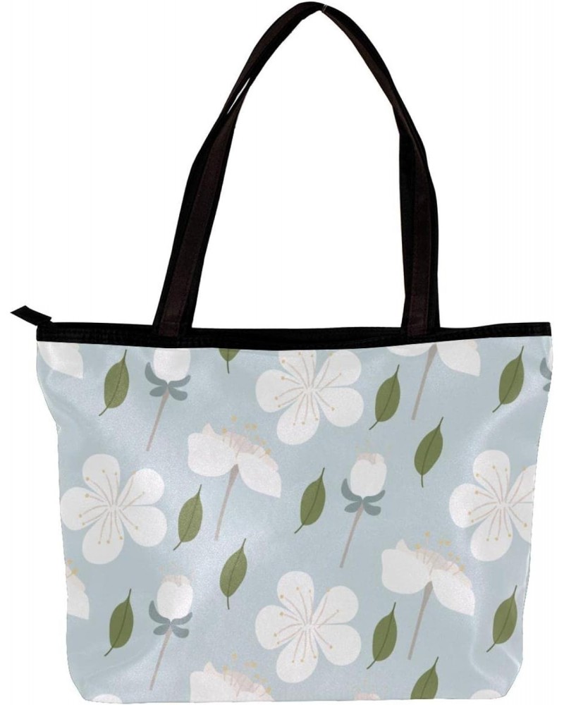 Handbag Light Blue Cherry Blossom Pattern-01 Size: 11.8x4.1x15.4 inches storage bag Handbag $14.81 Handbags