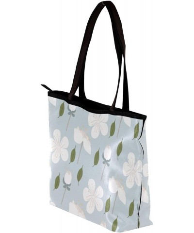 Handbag Light Blue Cherry Blossom Pattern-01 Size: 11.8x4.1x15.4 inches storage bag Handbag $14.81 Handbags