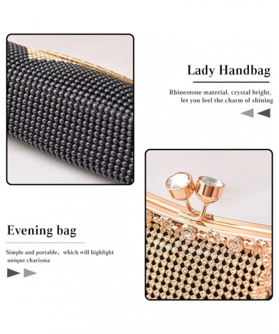 Women's Evening Clutch Bag Rhinestones Purse Ladies Crystal Handbag Black $17.19 Evening Bags