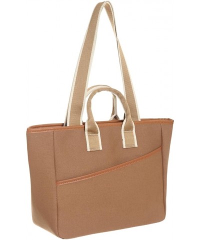 Canvas Shoulder Bag Large Size Tote Bag For Women Casual Handbag For Shopping Travel Gift Brown $12.75 Totes