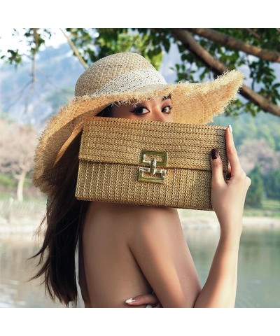 Straw Clutch Purses for Women Woven Summer Beach Bag Wicker Rattan Envelope Flap Handbags Cell Phone Evening Purse Rainbow $1...