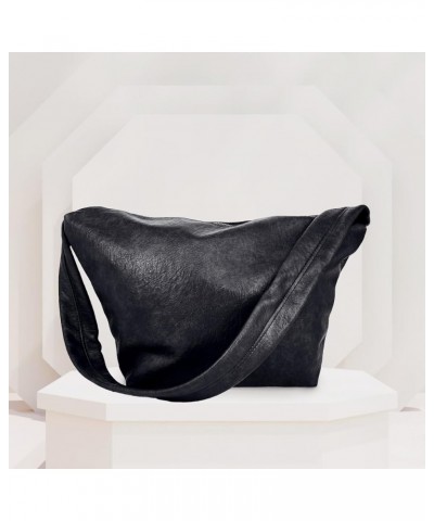 Vegan Leather Handbag for Women Fashion PU Purse Tote Hobo Handbag Over Night 5610-black $18.80 Shoulder Bags