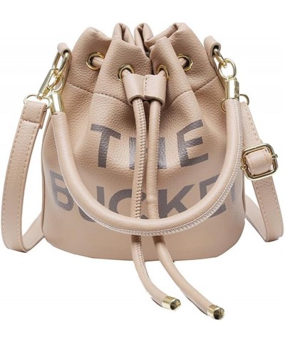 The Bucket Bags and Purses For Women Small Drawstring Handbags Hobo Purse Khaki $10.08 Hobo Bags