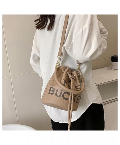 The Bucket Bags and Purses For Women Small Drawstring Handbags Hobo Purse Khaki $10.08 Hobo Bags