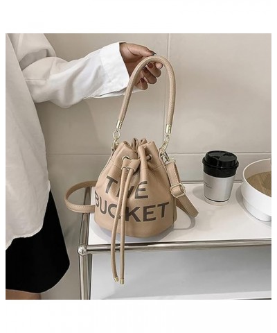 The Bucket Bags and Purses For Women Small Drawstring Handbags Hobo Purse Khaki $10.08 Hobo Bags