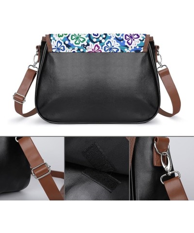 Women's Faux Leather Large Flap Crossbody Purse Handbag Shoulder Bag for Travel Pattern (801) $20.90 Totes