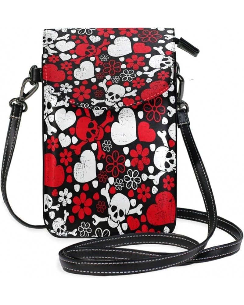 Small Women Crossbody Bag Skull Phone Pouch Wallet with Credit Card Slots Skull 11 $12.30 Crossbody Bags