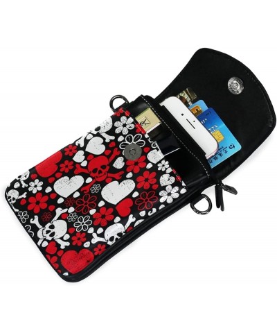 Small Women Crossbody Bag Skull Phone Pouch Wallet with Credit Card Slots Skull 11 $12.30 Crossbody Bags