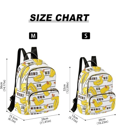 Backpack Purse for Women Cartoon Doodle Yellow Duck, Mini Fashion Backpack Amusing Lightweight Casual Daypack Shoulder Bag Tr...