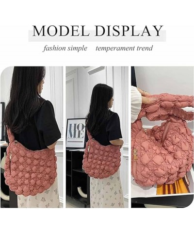 Quilted Tote Bag for Women, Soft Puffer Tote Bag Lightweight Designer Cloud Pleated Hobo Bags with zippers Green $18.55 Totes