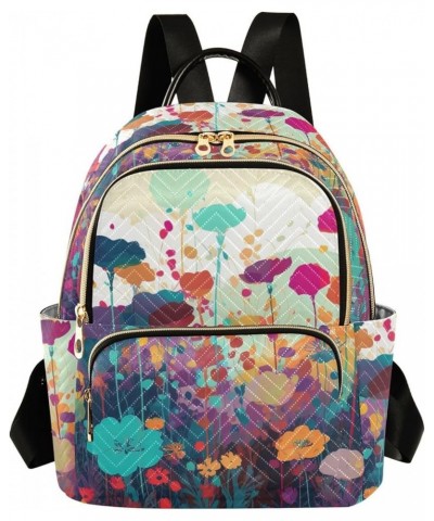 Women's Medium Fashion Backpack Meadow Floral Print Ladies Travel Daypack Aesthetic Shoulder Bag 10.2×5.1×12.5 IN $20.51 Back...