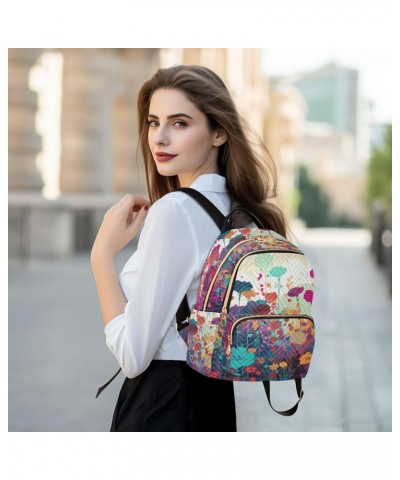 Women's Medium Fashion Backpack Meadow Floral Print Ladies Travel Daypack Aesthetic Shoulder Bag 10.2×5.1×12.5 IN $20.51 Back...