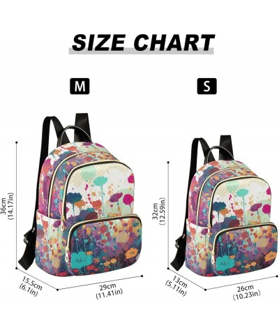 Women's Medium Fashion Backpack Meadow Floral Print Ladies Travel Daypack Aesthetic Shoulder Bag 10.2×5.1×12.5 IN $20.51 Back...