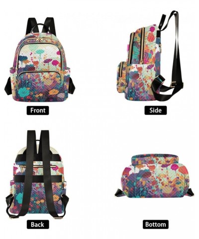 Women's Medium Fashion Backpack Meadow Floral Print Ladies Travel Daypack Aesthetic Shoulder Bag 10.2×5.1×12.5 IN $20.51 Back...