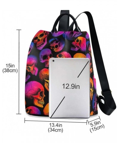 Boho Tribal Backpack Purse for Women Anti-theft Handbag Travel Backpack Skulls Gradient $18.05 Backpacks