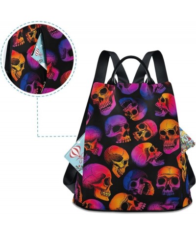 Boho Tribal Backpack Purse for Women Anti-theft Handbag Travel Backpack Skulls Gradient $18.05 Backpacks