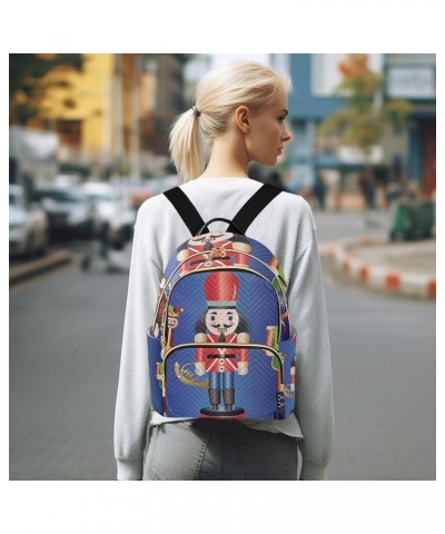 Christmas Women Backpack Nutcracker Trio Music Anti-Theft Travel Backpack with Luggage Belt Durable Lightweight Handbag Lady ...