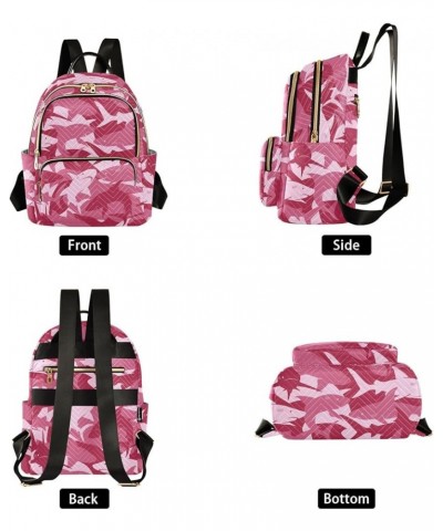 Sharks Camo Pink Backpack Purse for Women Fashion Small Mini Backpack Daypacks Purse Handbag Back Pack Lady Purse,S Small $14...