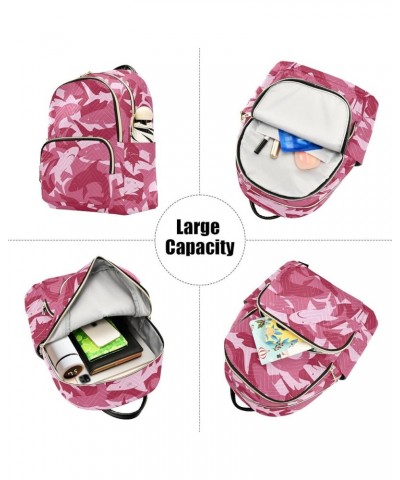 Sharks Camo Pink Backpack Purse for Women Fashion Small Mini Backpack Daypacks Purse Handbag Back Pack Lady Purse,S Small $14...