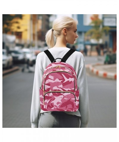 Sharks Camo Pink Backpack Purse for Women Fashion Small Mini Backpack Daypacks Purse Handbag Back Pack Lady Purse,S Small $14...