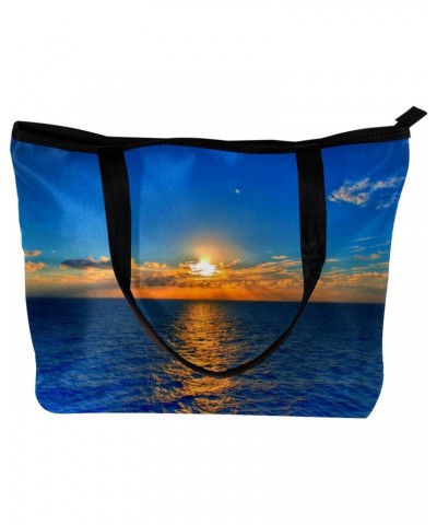 Handbag Blue Sea Sun Cloud Size: 11.8x4.1x15.4 inches storage bag Handbag $15.07 Handbags