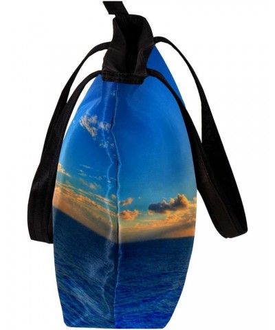 Handbag Blue Sea Sun Cloud Size: 11.8x4.1x15.4 inches storage bag Handbag $15.07 Handbags