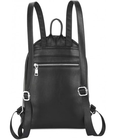 Downupdown® Fashion Backpack Zip Knapsack Purse Leather Backpacks Punk Backpack Travel bag for Men&Women-Black Black $29.63 B...