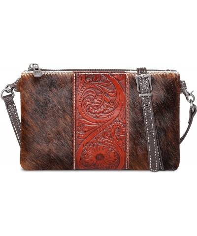 Western Purse for Women Crossbody Bag Wristlet Clutch Purse Coffee No Fringe2 $20.40 Crossbody Bags