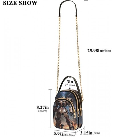 Cute Dogs Staring Small Shoulder Bags for Women Phone Purse Crossbody for Women Mecha Robot $10.82 Handbags