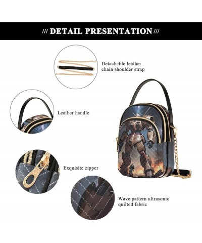 Cute Dogs Staring Small Shoulder Bags for Women Phone Purse Crossbody for Women Mecha Robot $10.82 Handbags