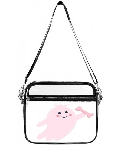 Cute-pink-halloween-ghosts Clear Crossbody Shoulder Purse Bag for Men Women, Stadium Clear Messenger Bag Style-1 $11.00 Cross...