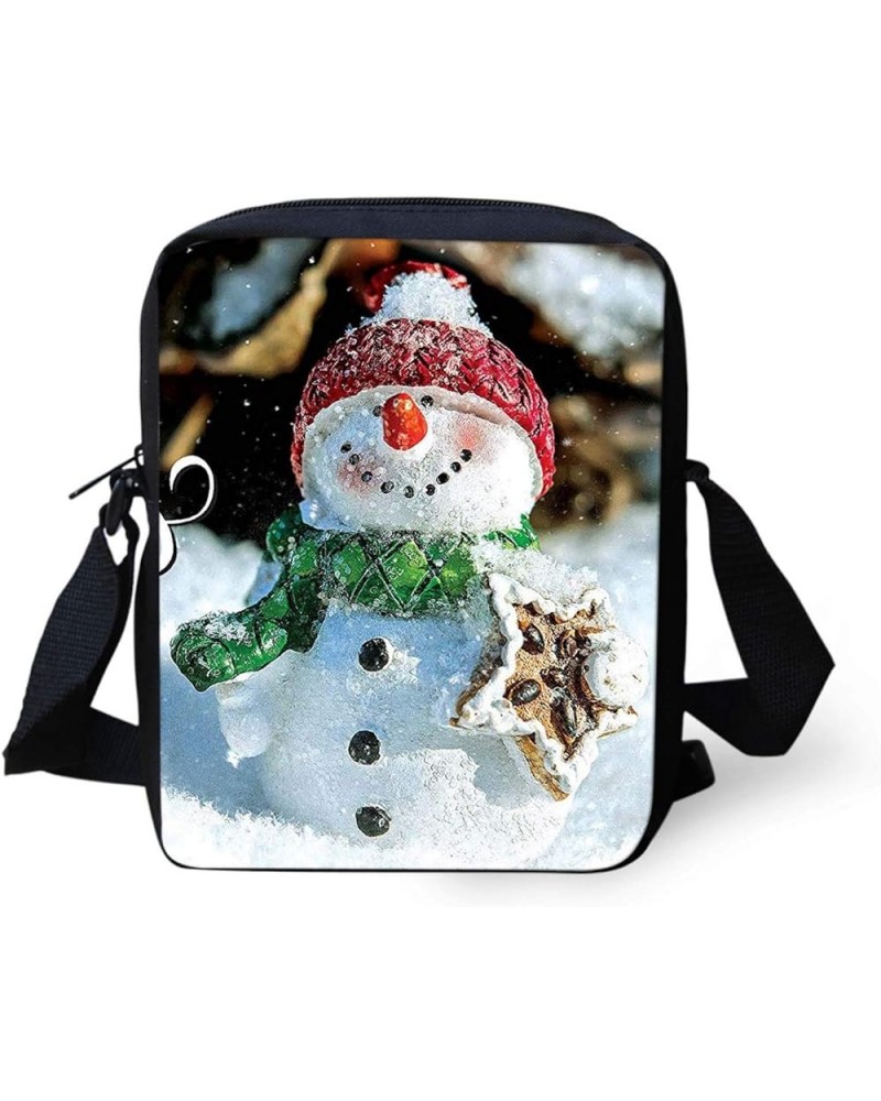 Cute Handbags Polyester Travel Bag Shoulder Bags Pack Organizer Christmas Snowman Present Snow Man $9.53 Shoulder Bags