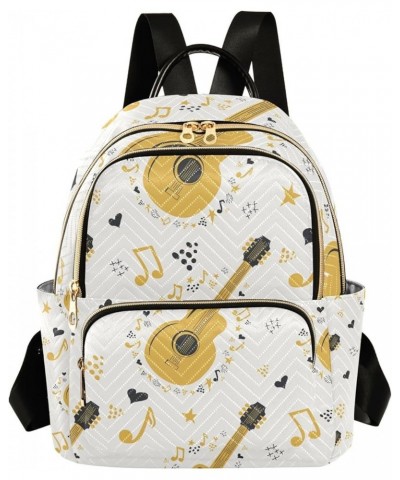 Small Backpack for Women Travel Bag Music Notes Guitar Daypack Purse Fashion Shoulder Bag Rucksack Medium B130 $13.00 Backpacks