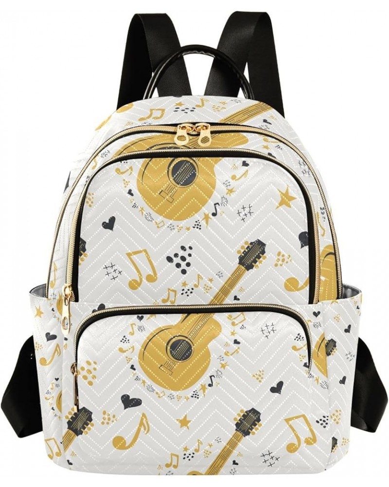 Small Backpack for Women Travel Bag Music Notes Guitar Daypack Purse Fashion Shoulder Bag Rucksack Medium B130 $13.00 Backpacks