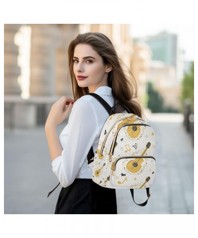 Small Backpack for Women Travel Bag Music Notes Guitar Daypack Purse Fashion Shoulder Bag Rucksack Medium B130 $13.00 Backpacks