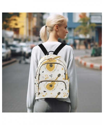 Small Backpack for Women Travel Bag Music Notes Guitar Daypack Purse Fashion Shoulder Bag Rucksack Medium B130 $13.00 Backpacks