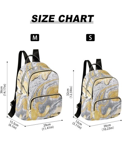 Women Backpack Marble Canvas Yellow Grey Durable Travel Backpack Lightweight Handbag Lady Purse Roomy Double Zipper Weekend B...