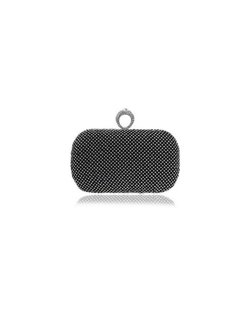 Rhinestone Evening Clutch Black $21.19 Evening Bags