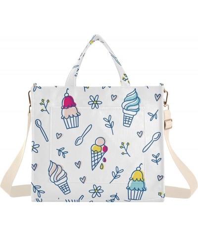 Ice Cream and Plants Women's Tote Handbags Top Handle Satchel Shoulder Bag Crossbody Bag for Office Travel M $16.82 Totes